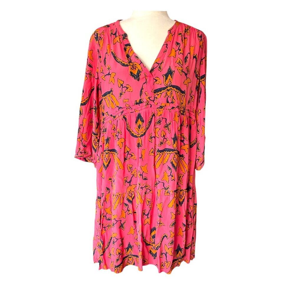 ba&sh Calix Pink and Black Floral Boho Mini Dress SZ 6 Cottagecore - Picture 2 of 15
